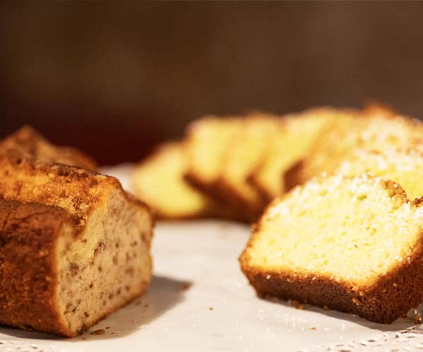 Un dettaglio della ciambella proposta a colazione