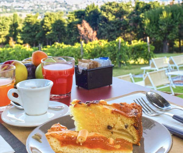 Panoramic view at breakfast